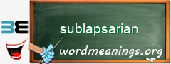 WordMeaning blackboard for sublapsarian
